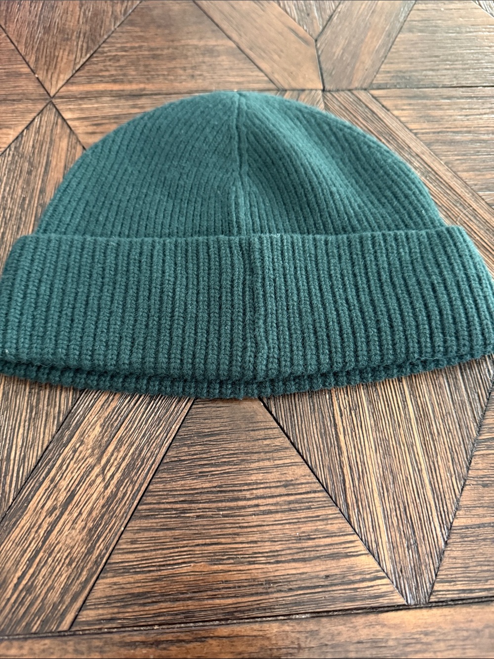 Polo Ralph Lauren Dark Green Wool Blend Ribbed Knit Beanie Embroidered Pony Logo - Picture 4 of 5